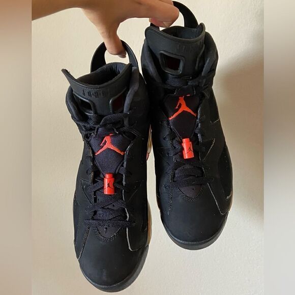 Air Jordan 6 Infer Red Black Sneakers 2000 OG Retro Size 10.5 - Picture 8 of 16